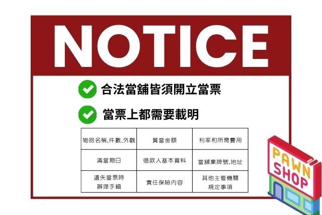 當票記載事項